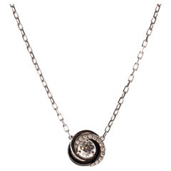Cartier Trinity Diamond Collana in oro bianco 18k con diamanti e ceramica