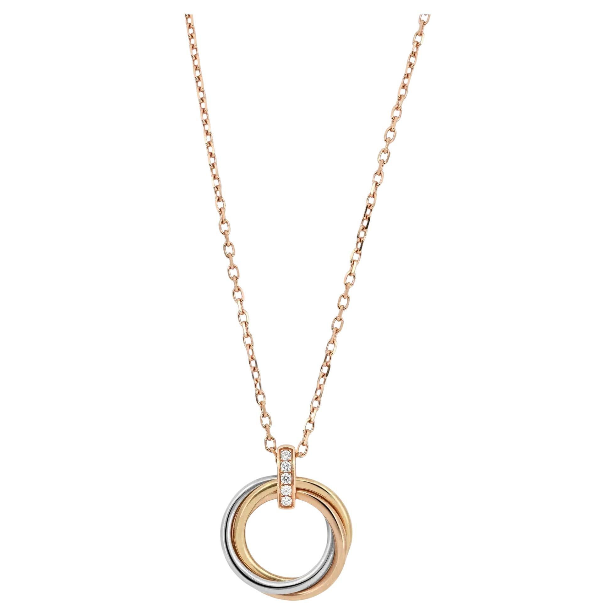 Cartier Trinity Diamond Collana modello medio in oro giallo 18K
