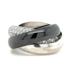 Cartier Trinity Diamant Platin Weißgold Keramik-Ring 1,54 Karat