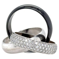 Anillo Cartier Trinity Diamante Platino Oro Blanco Cerámica 1,54ct