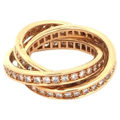 Retro Cartier Trinity Diamond Ring 18K Yellow Gold