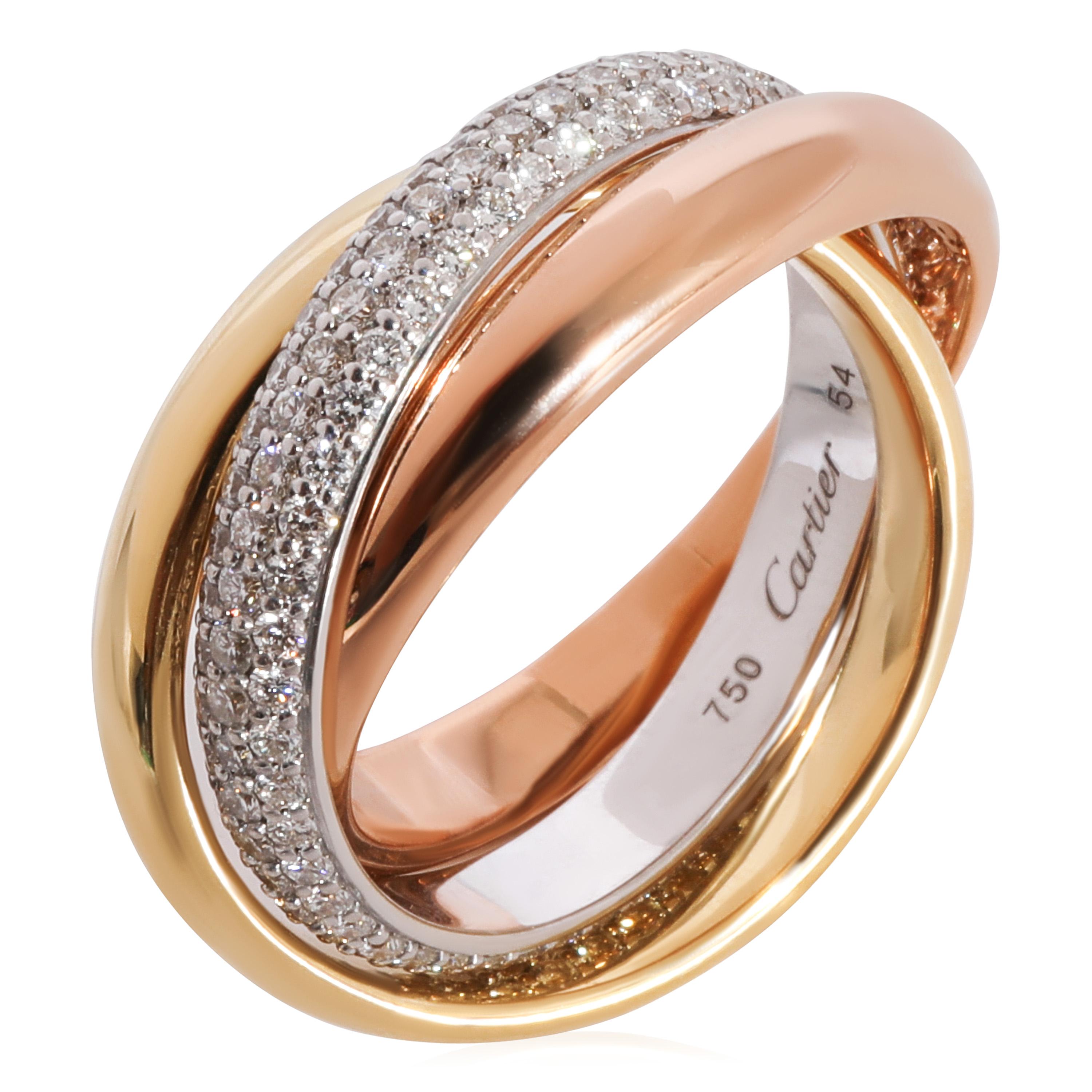 Cartier Trinity Diamond Ring en or 18 carats 3 tons 0,99 carat en vente 1