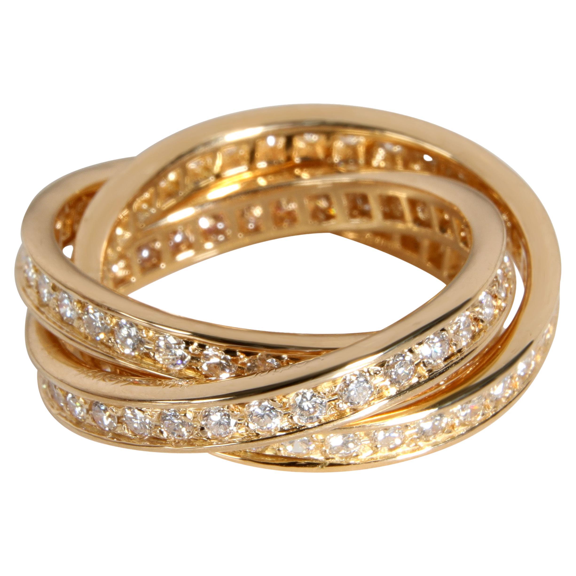 Cartier Trinity Diamond Ring in 18K Yellow Gold 1.5 CTW For Sale