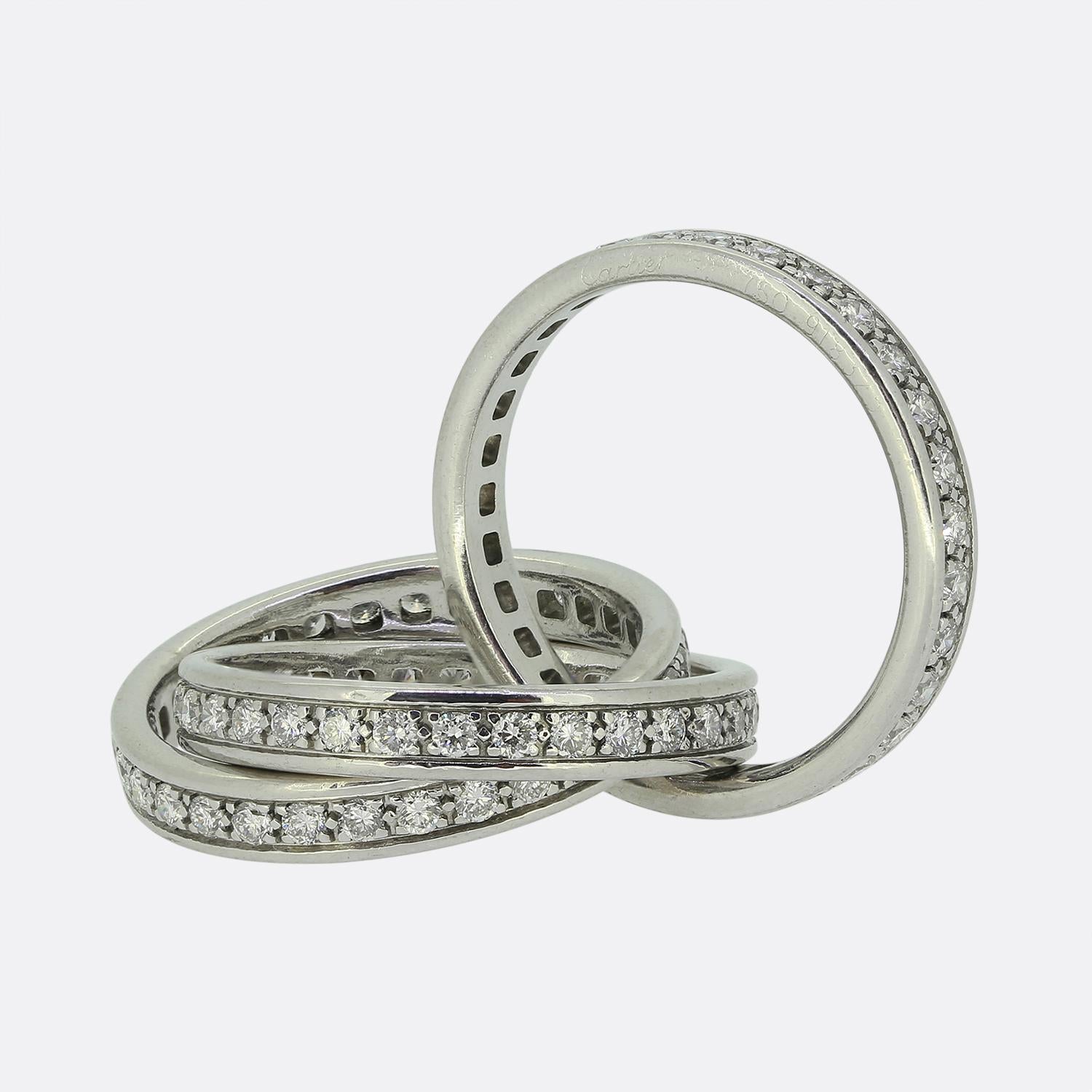 Cartier Trinity Diamantring Größe H (46,5) (Brillantschliff) im Angebot