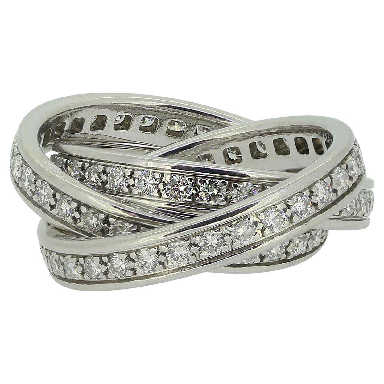 Cartier Trinity Diamond Ring Size H (46.5)