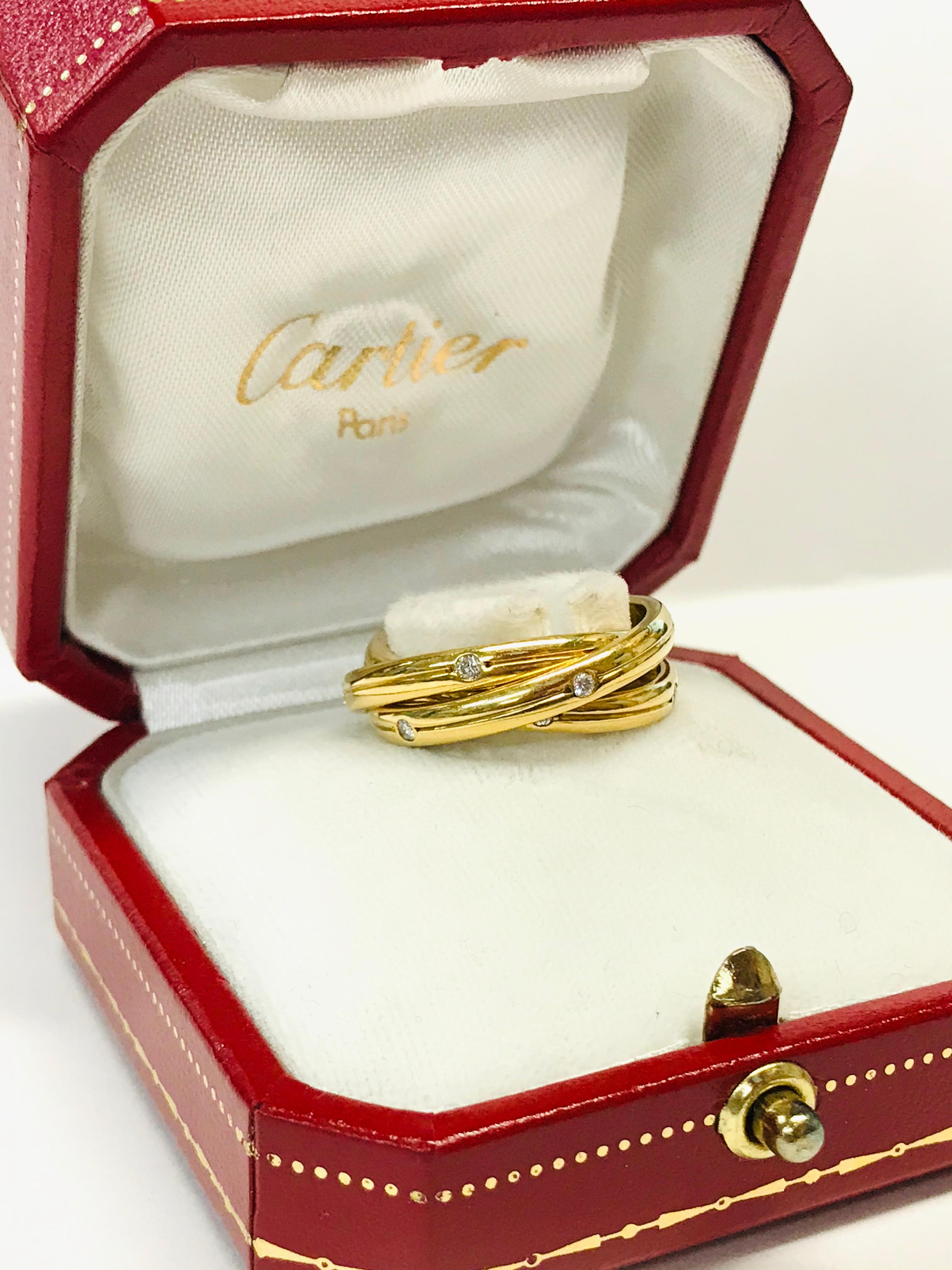 Cartier 18 Karat Trinity Diamond Rolling Band Ring 2