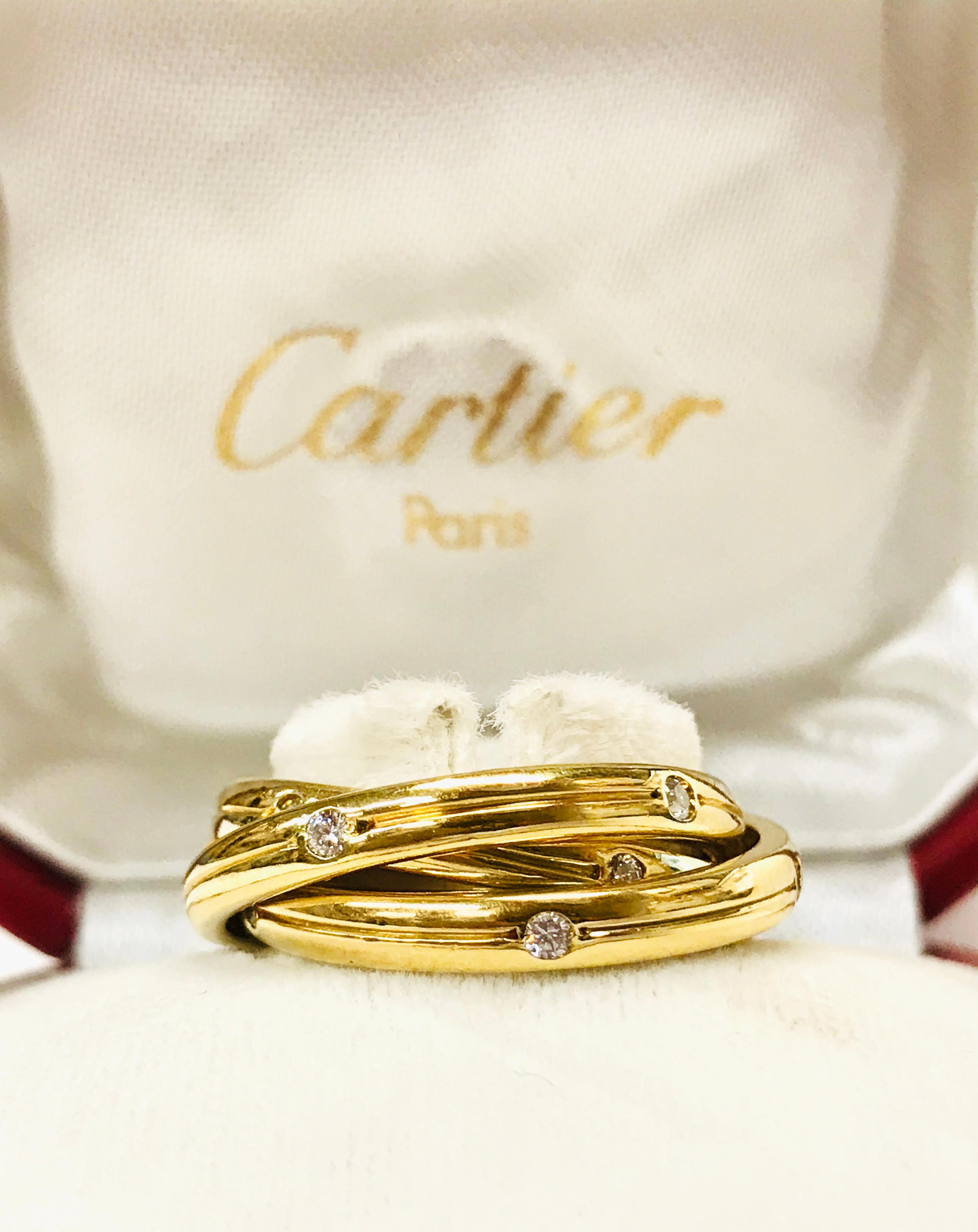 Cartier 18 Karat Trinity Diamond Rolling Band Ring 1