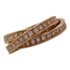 Cartier Trinity Diamond Rolling Ring 18 Karat Yellow Gold
