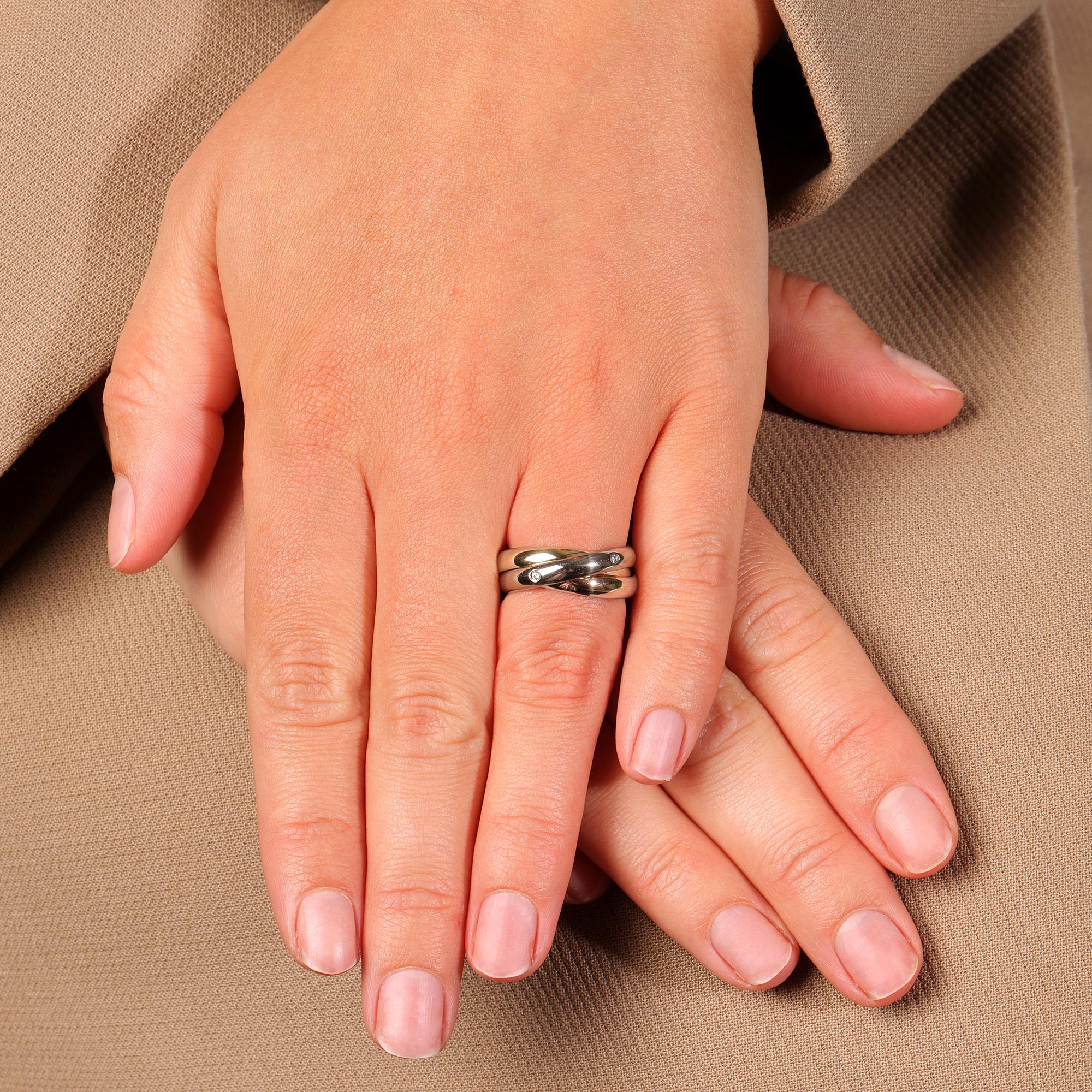 Cartier Trinity Diamond Set Band Ring at 1stDibs | cartier trinity ring ...