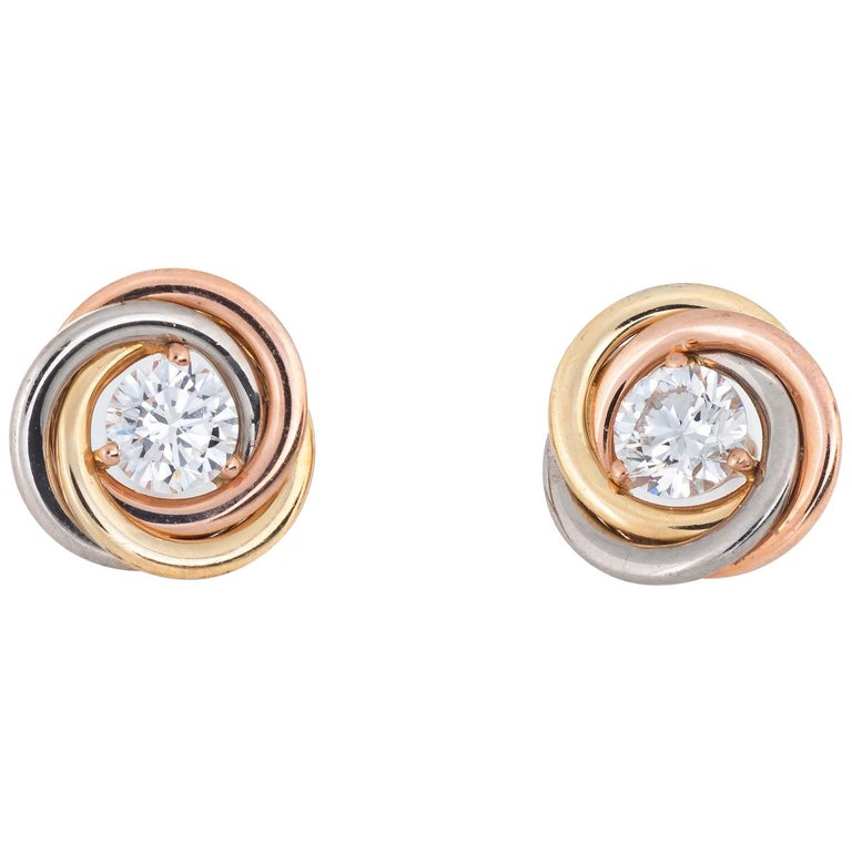 Cartier trinity diamond earrings Clearance