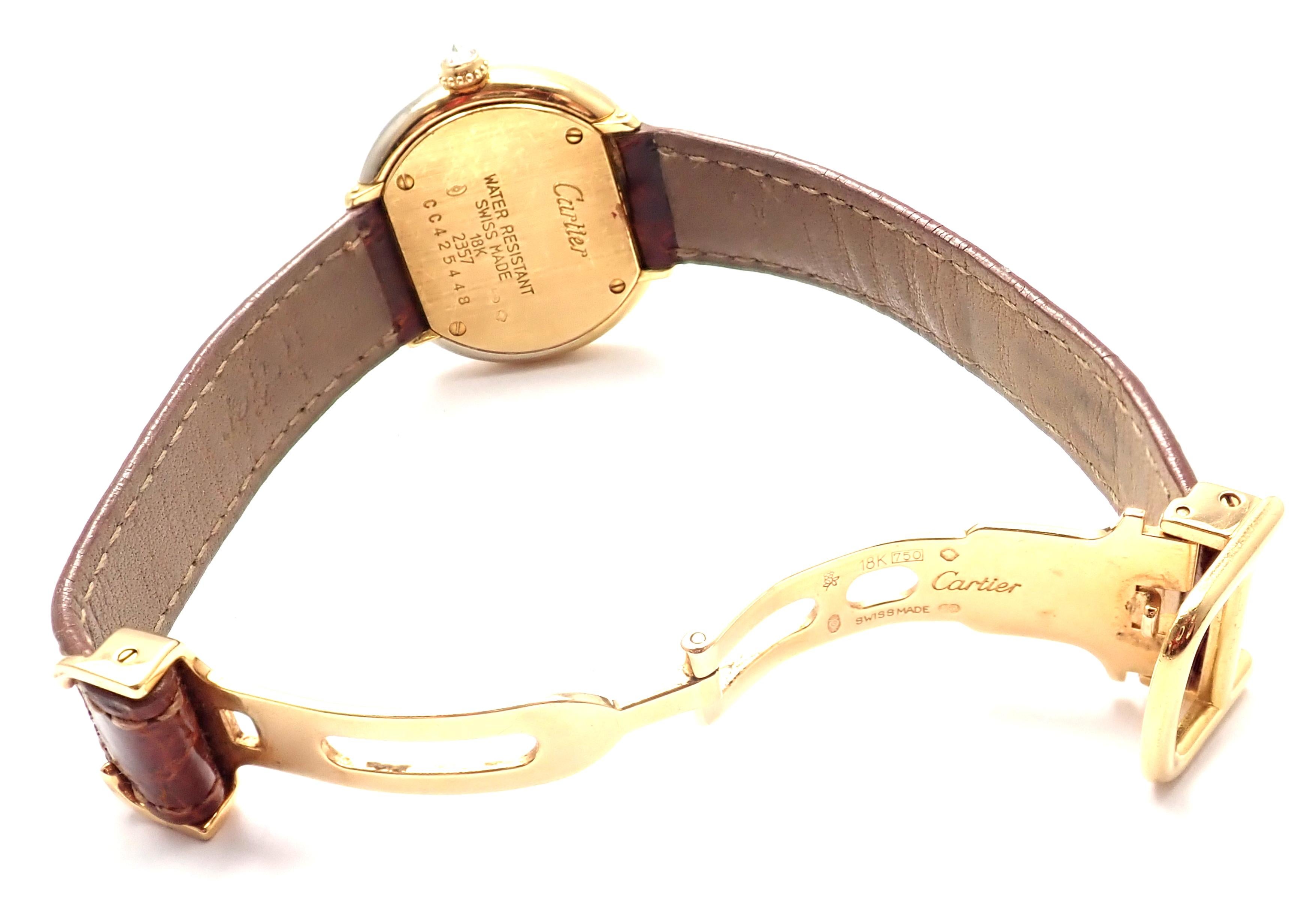 Brilliant Cut Cartier Trinity Diamond Tri-Color Gold Watch