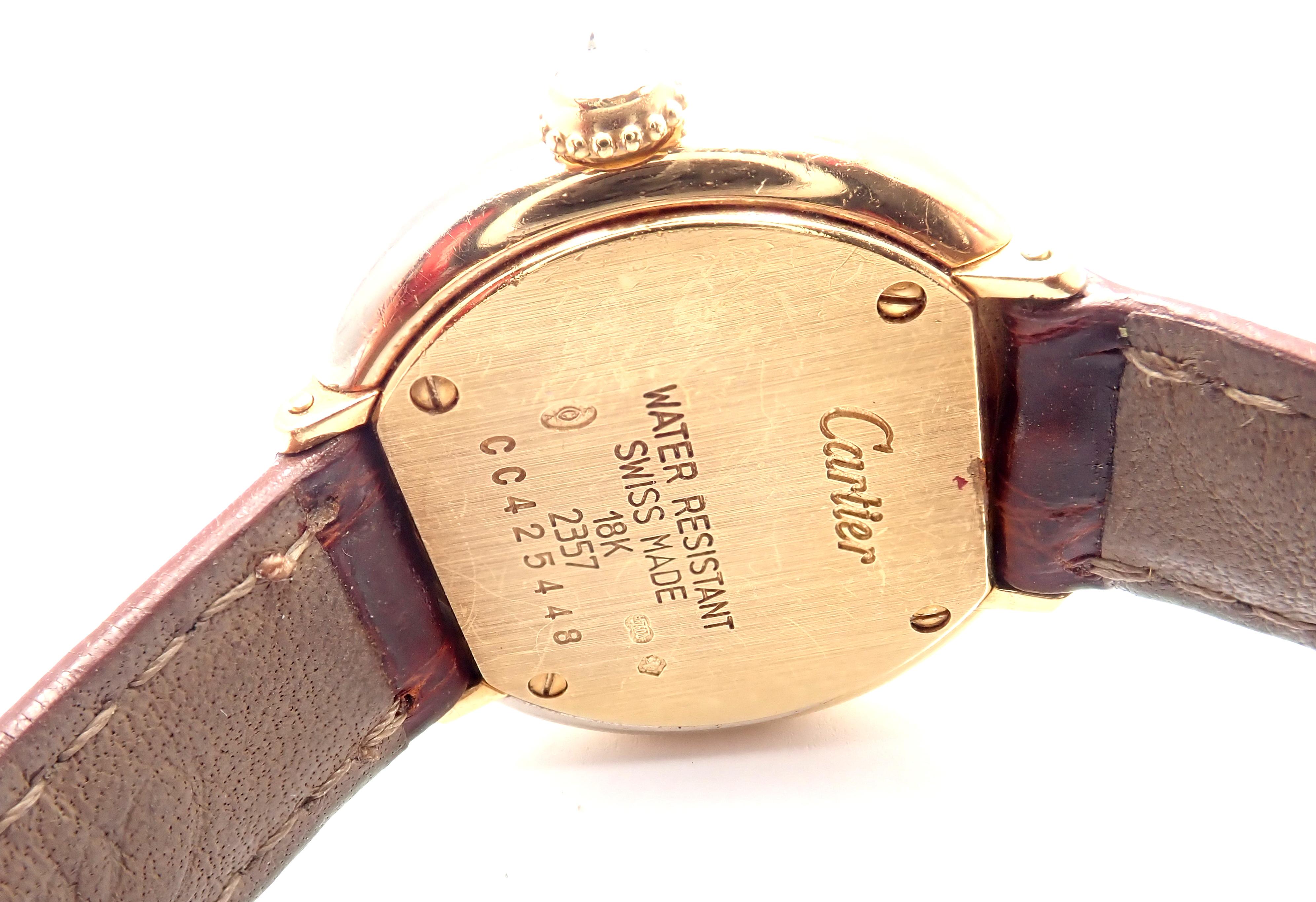 Cartier Trinity Diamond Tri-Color Gold Watch In Excellent Condition In Holland, PA