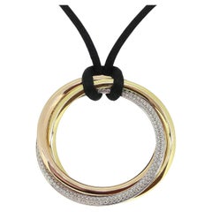 Cartier Trinity Diamond Dreifarbige Gold Corde Halskette