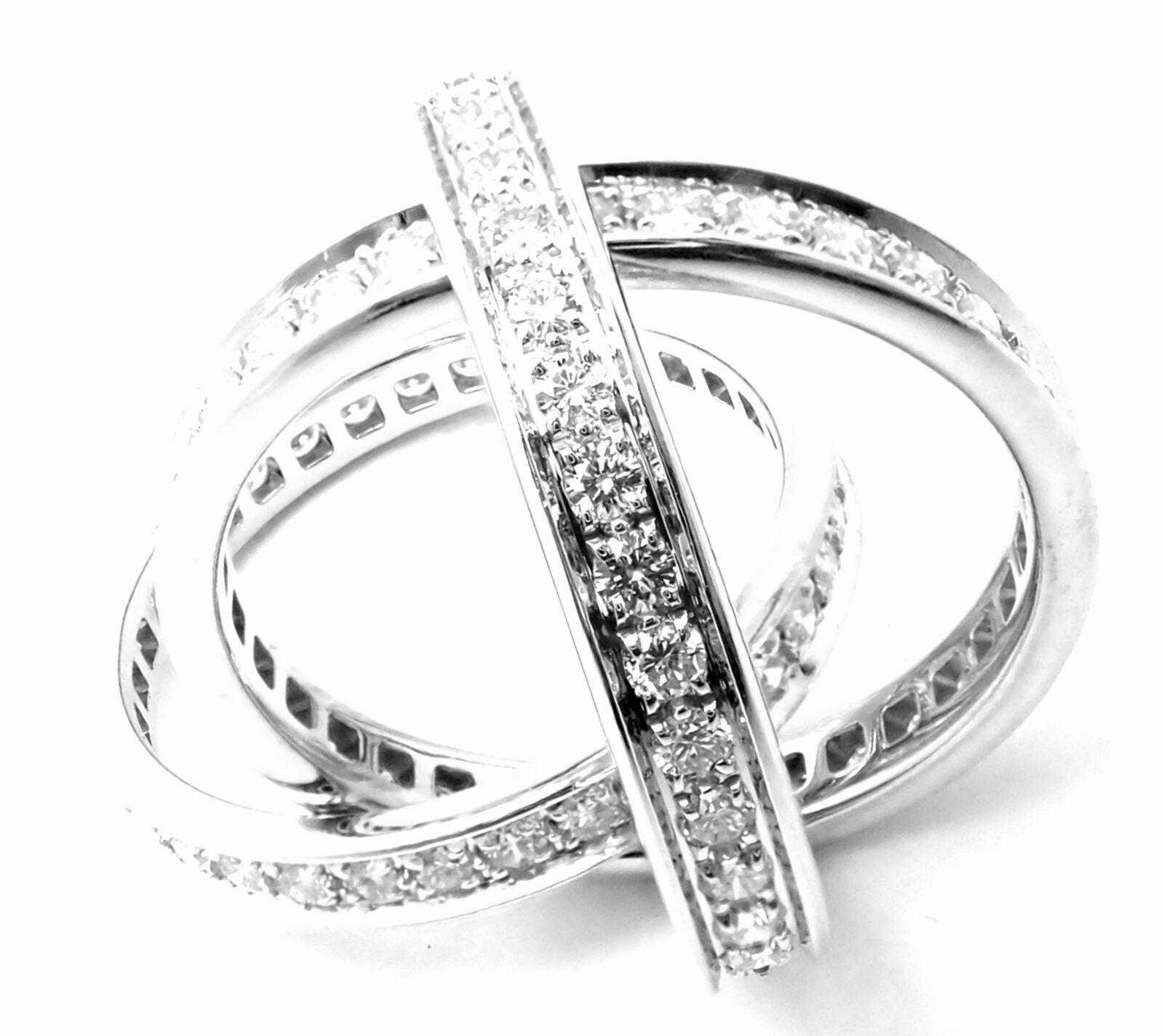 Cartier Trinity Diamond White Gold Band Ring 2