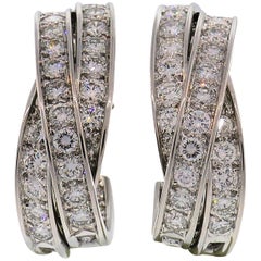 Cartier Trinity Diamond White Gold Hoop Earrings