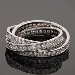 CARTIER Bague en or blanc avec diamants trinitaires 63