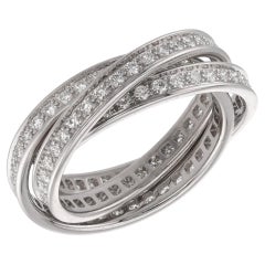 CARTIER Bague en or blanc avec diamants trinitaires 63