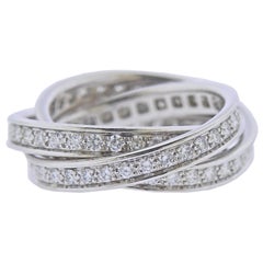 Cartier Trinity Diamond White Gold Rolling Band Ring