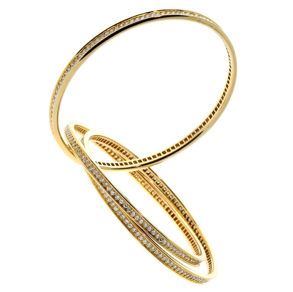 Cartier Trinity Gelbgold-Armband mit Diamanten im Zustand „Hervorragend“ im Angebot in Feasterville, PA