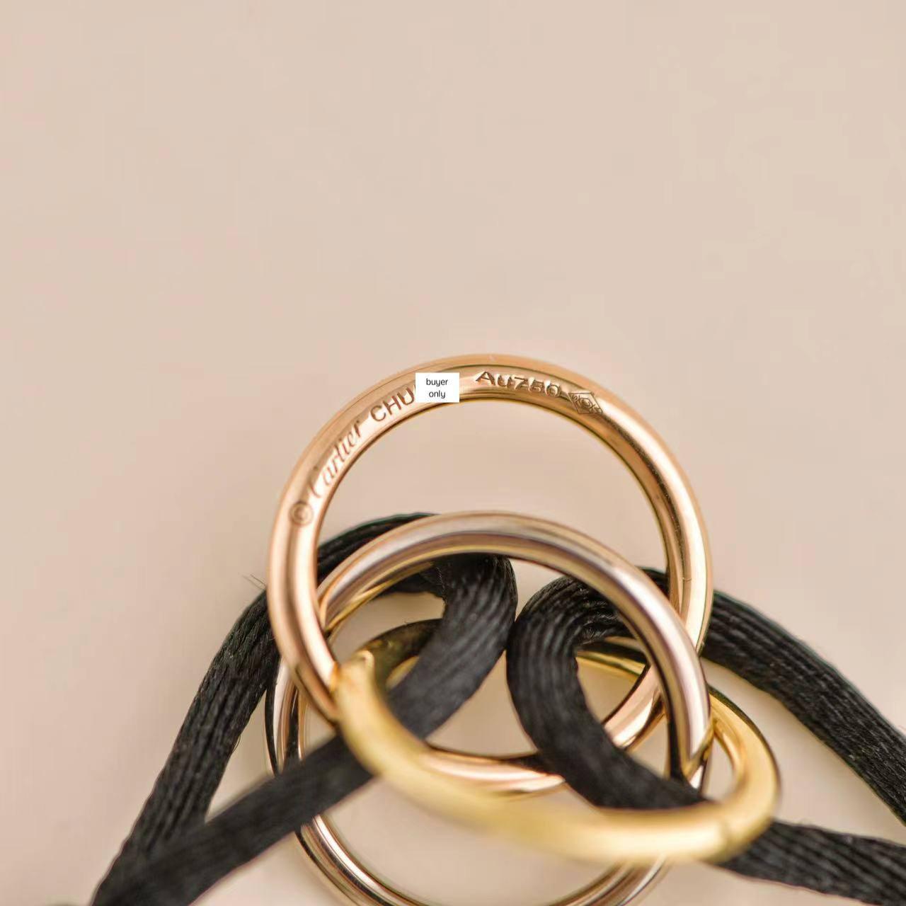 Brilliant Cut Cartier Trinity Diamond Yellow White and Rose Gold Black Cord Bracelet