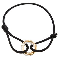 Cartier Trinity Diamonds Verstellbares Cord-Armband, 18 Karat dreifarbiges Gold