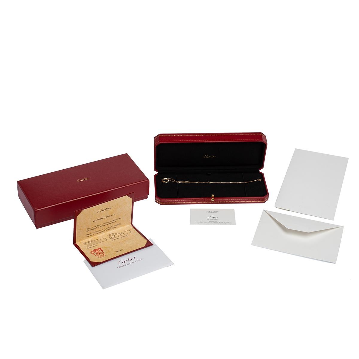 Women's Cartier Trinity Diamonds 18K Three Tone Gold Bracelet