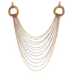Cartier Trinity Draped Multistrand Necklace 18k Tricolor Gold