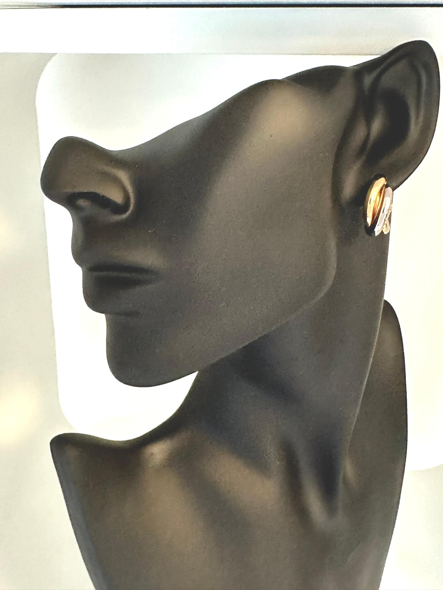 Women's Cartier Trinity Earrings 18 karat Gold For Sale