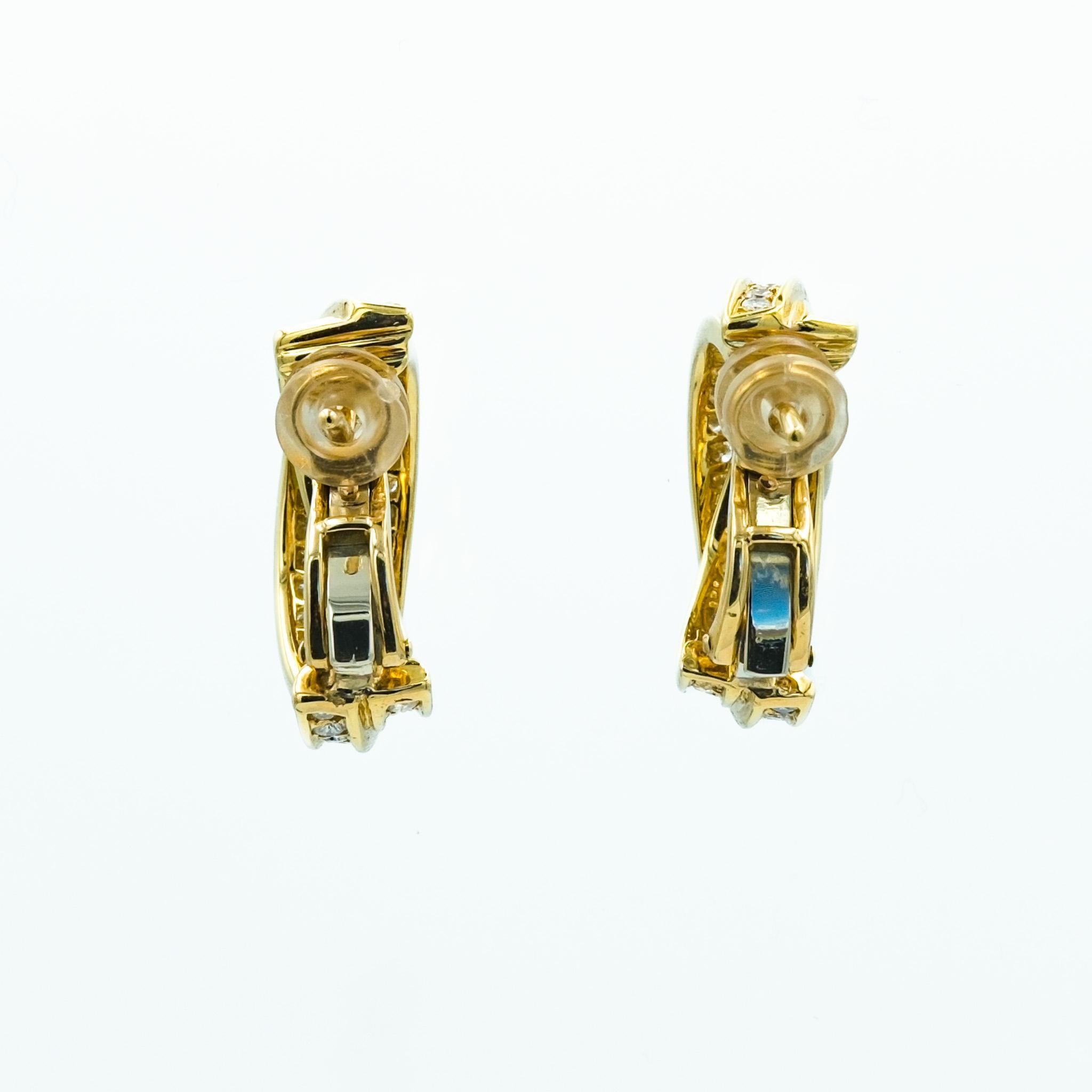 Modern Cartier Trinity Earrings with 1.7ctw Diamonds in 18 Karat Yellow Gold