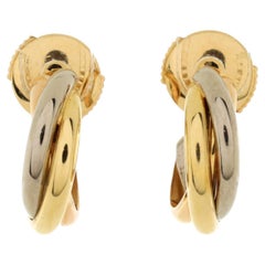 Cartier Trinity Earrings 18K Tricolor Gold Small