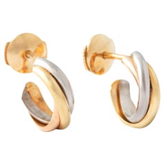 Boucles d'oreilles trinité de Cartier en or tricolore 18K petites