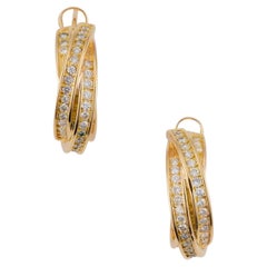 CARTIER Trinity-Ohrringe, 18 Karat Gelbgold, 1,5 Karat Diamanten, um 1990