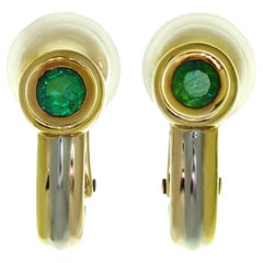 Vintage Cartier Trinity Emerald Multicolor Gold Earrings