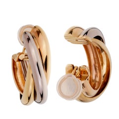 Cartier Trinity Goldohrringe mit extra großem Ring