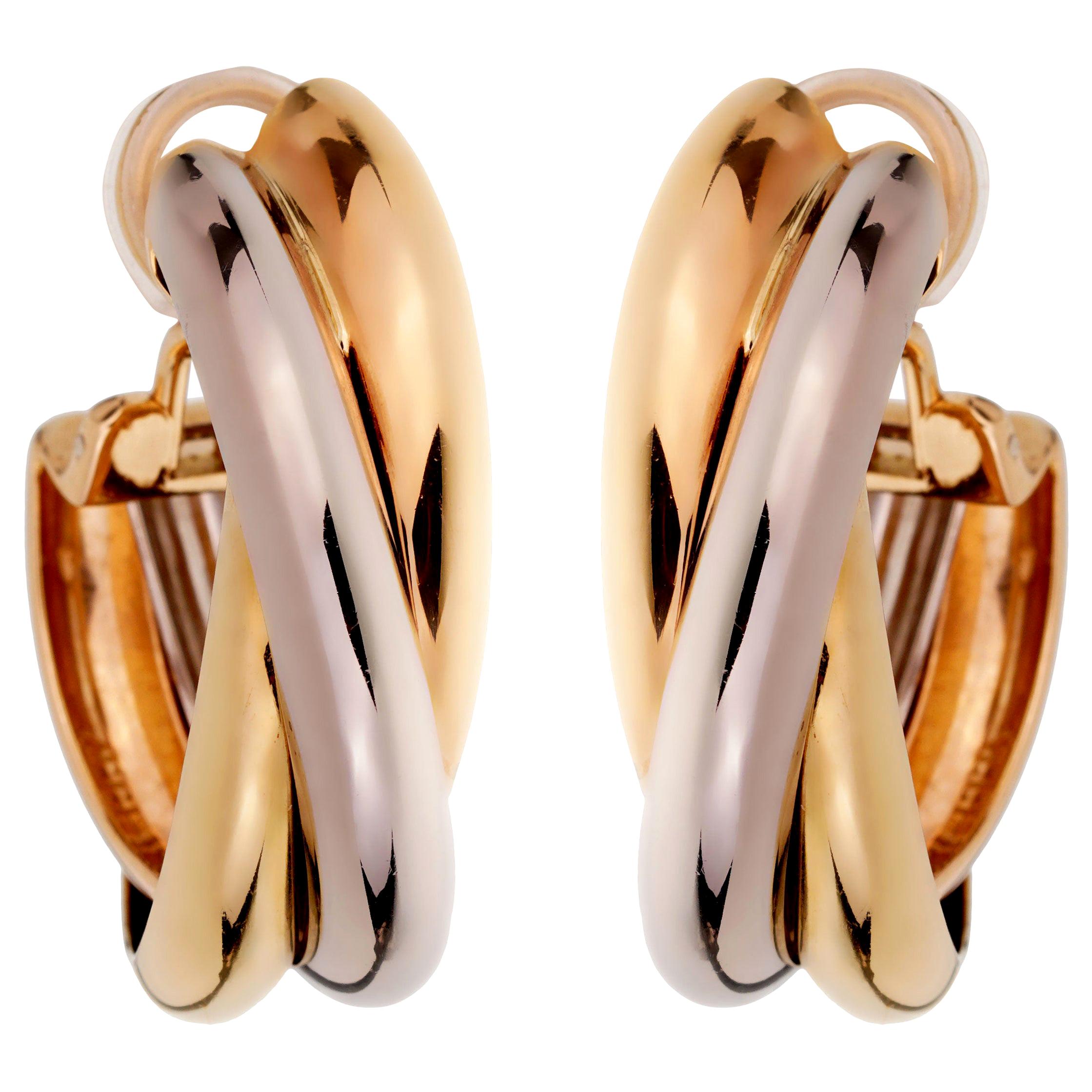 Cartier Trinity Extra Large Hoop Gold Earrings