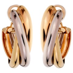 Retro Cartier Trinity Extra Large Hoop Gold Earrings