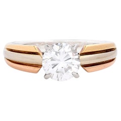 Cartier Trinity GIA Certified 1.23 Carat E/VVS1 Round Diamond Engagement Ring