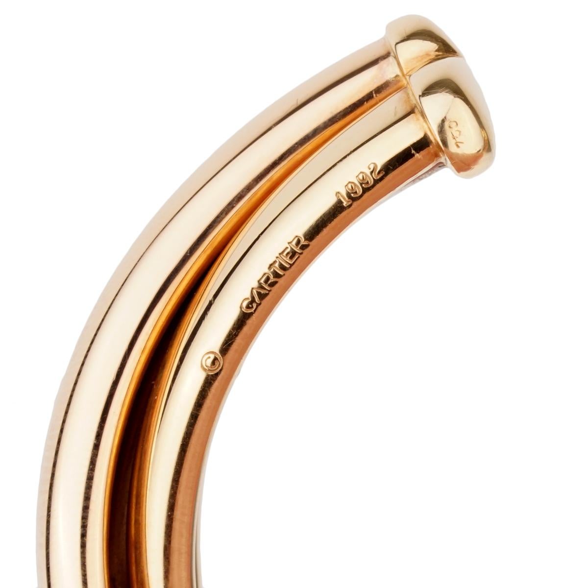 Cartier Trinity Gold Cuff Bangle Bracelet In Excellent Condition In Feasterville, PA