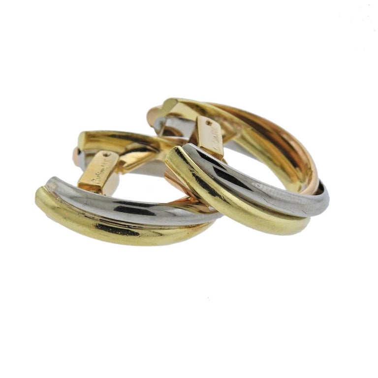 Cartier Trinity Gold Cufflinks at 1stDibs