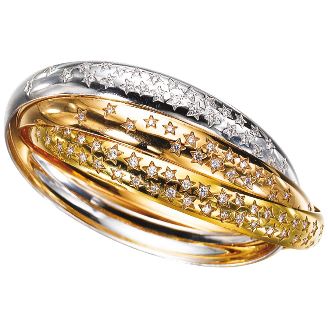 Cartier Trinity Gold Diamond Bracelets