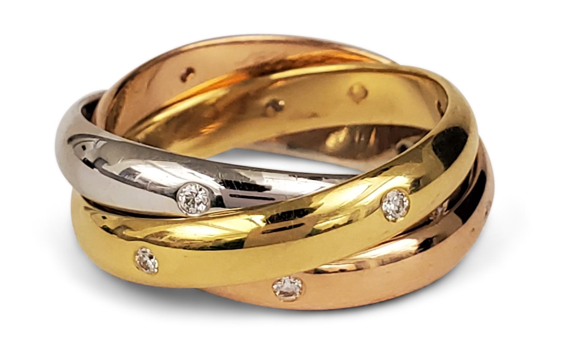 Cartier Trinity Gold Diamond Ring 1
