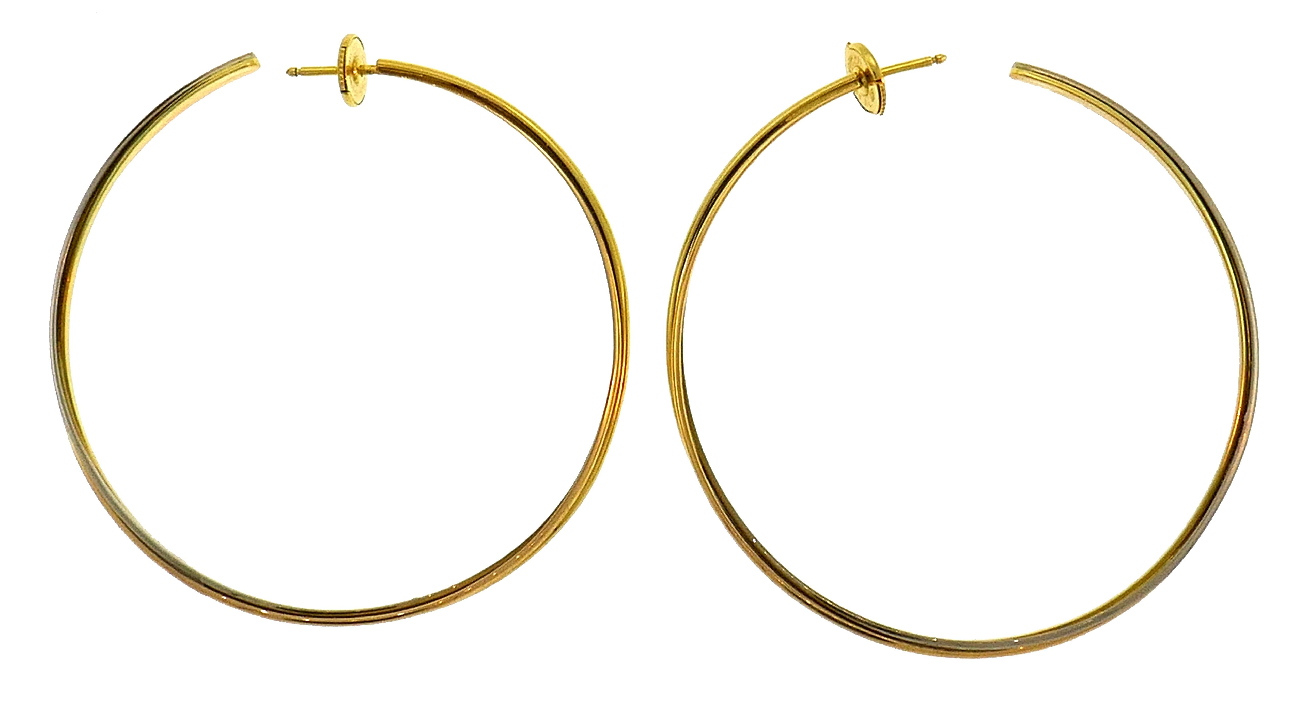 Women's Cartier Trinity Gold Hoop Earrings