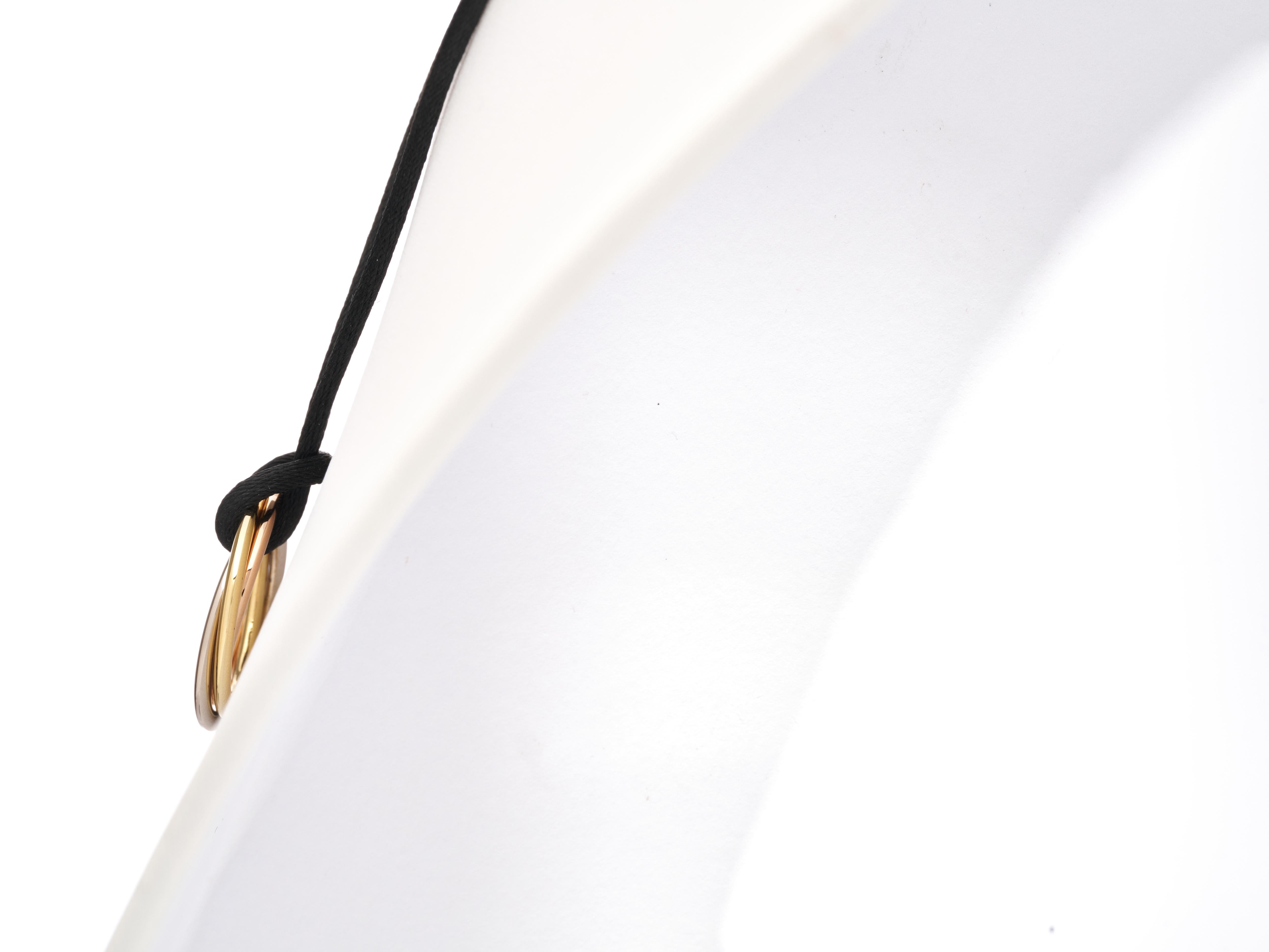 Art Déco Cartier Trinity Collana d'oro di medie dimensioni su corda con scatola Immacolata in vendita
