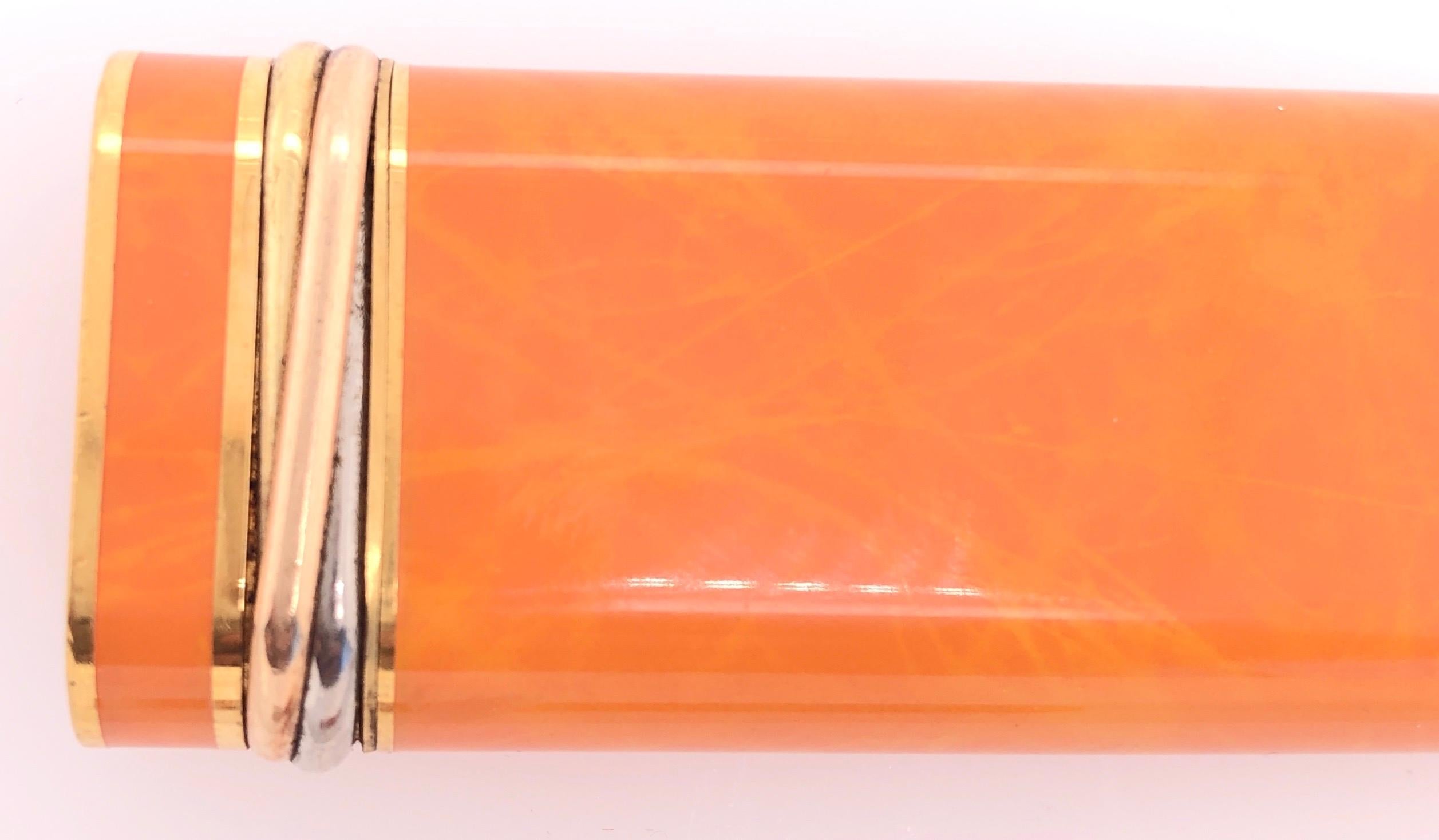Cartier Trinity Gold-Plated Three Colored Ring Lighter with Rare Orange Lacquer 1