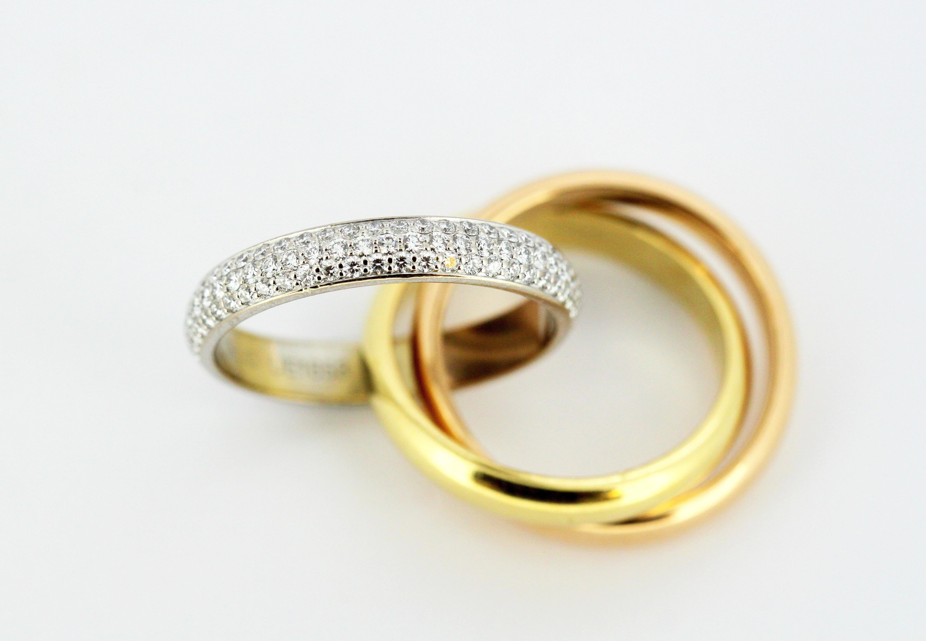 Cartier Trinity Gold Ring with Diamonds 1