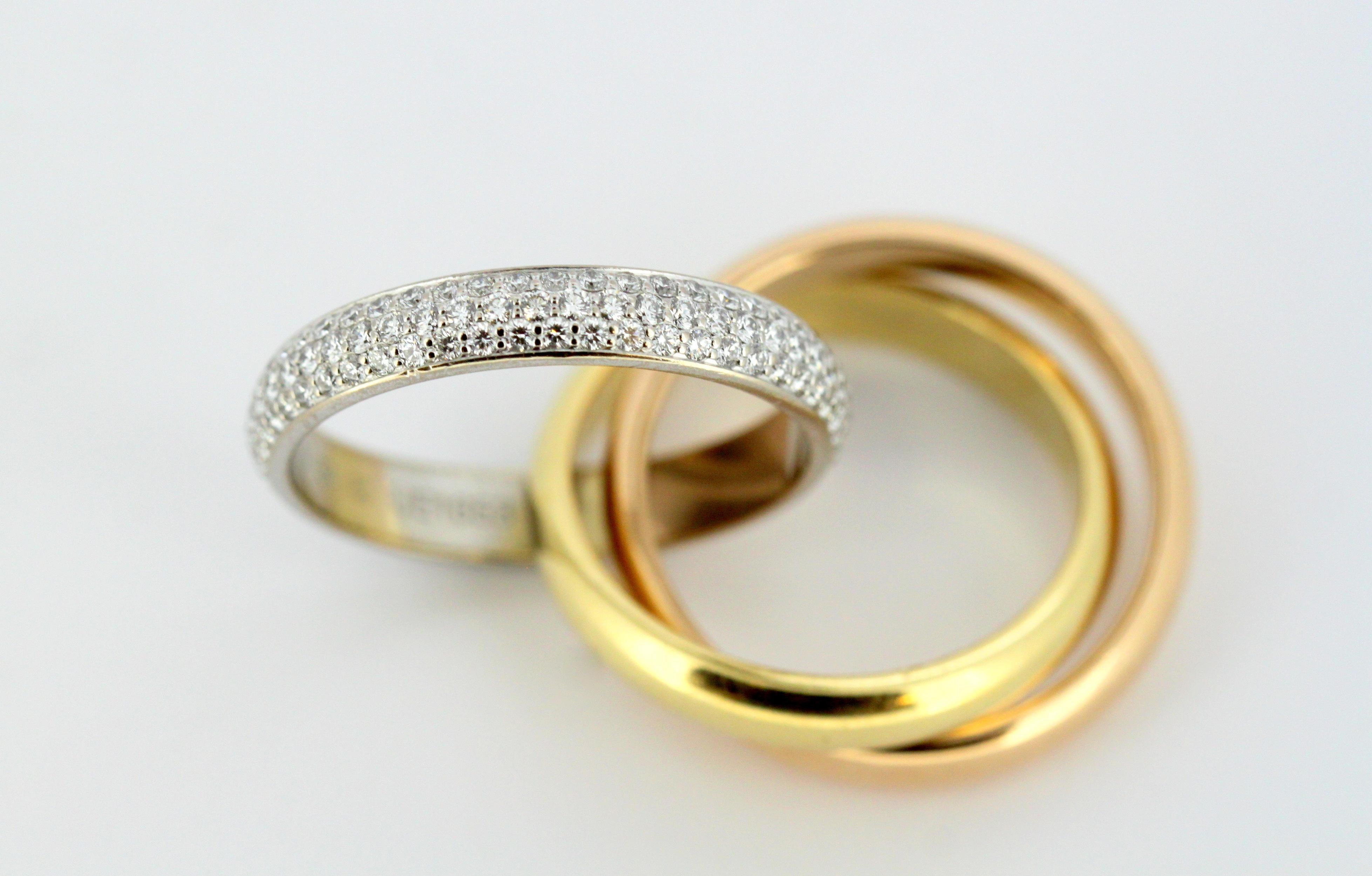 Cartier Trinity Gold Ring with Diamonds 2