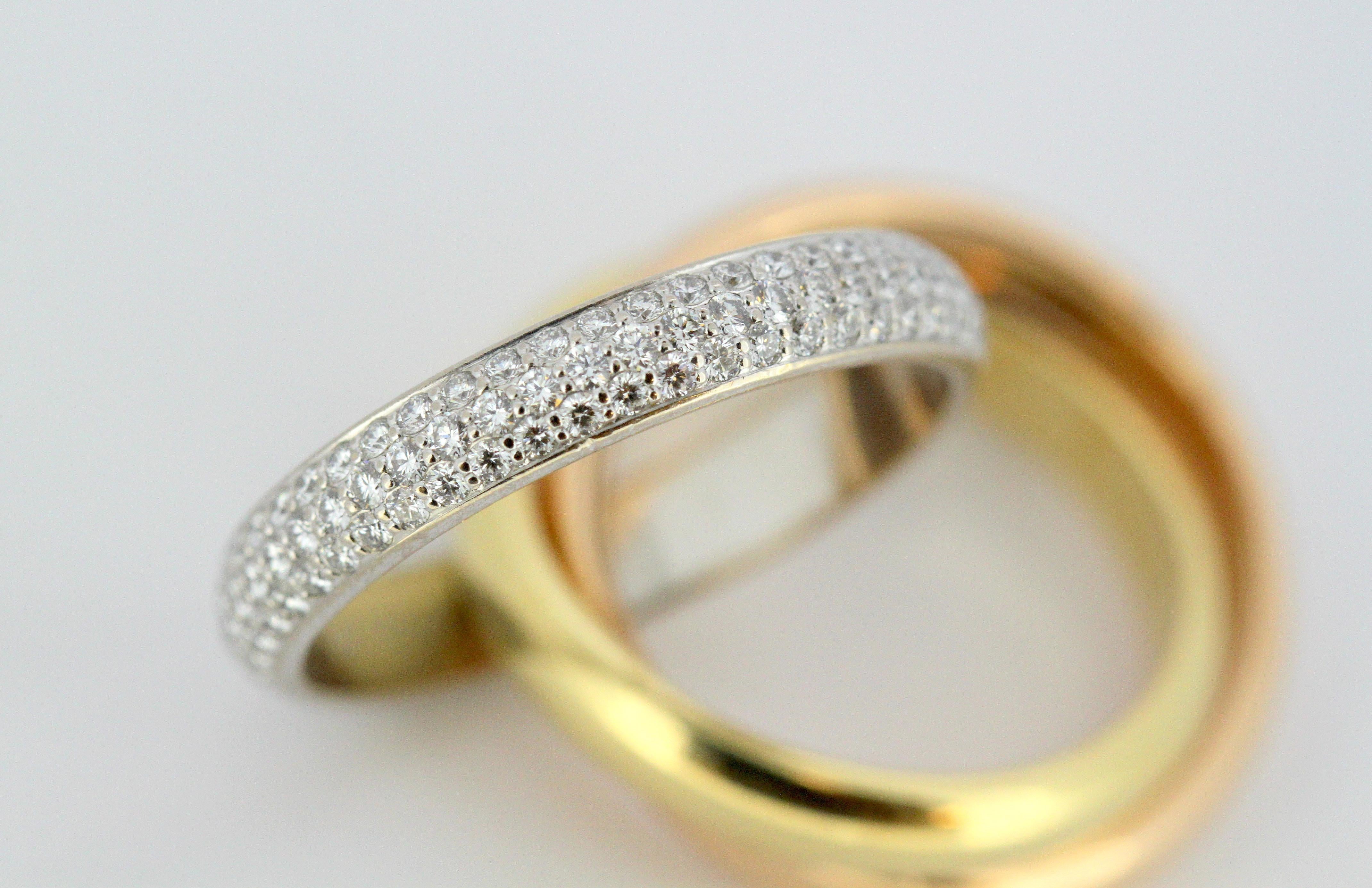 Cartier Trinity Gold Ring with Diamonds 3