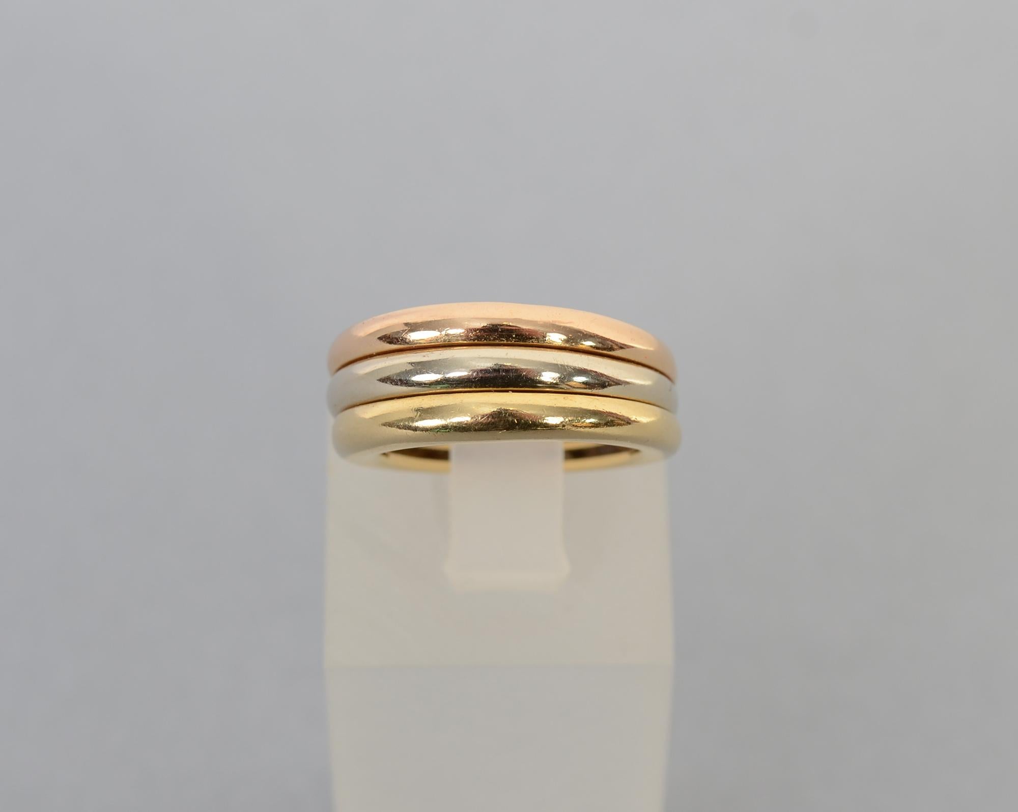 Modern Cartier Trinity Gold Stacking Ring