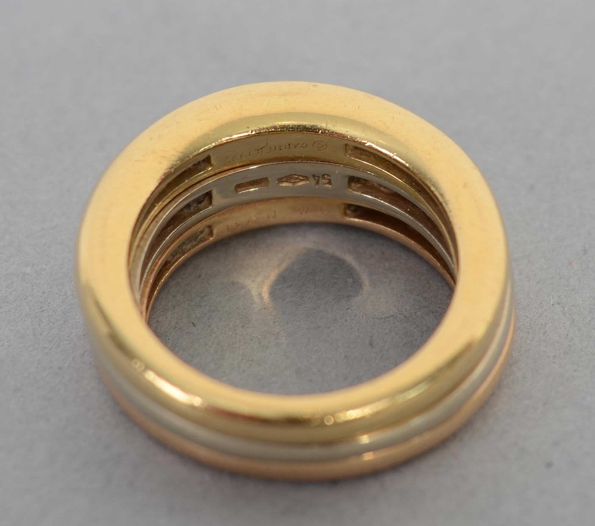 Cartier Trinity Gold Stacking Ring In Excellent Condition In Darnestown, MD