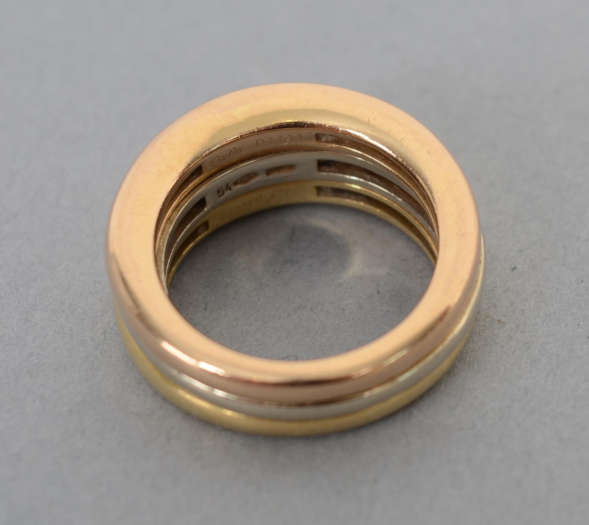 Cartier Trinity Gold Stacking Ring In Excellent Condition In Darnestown, MD